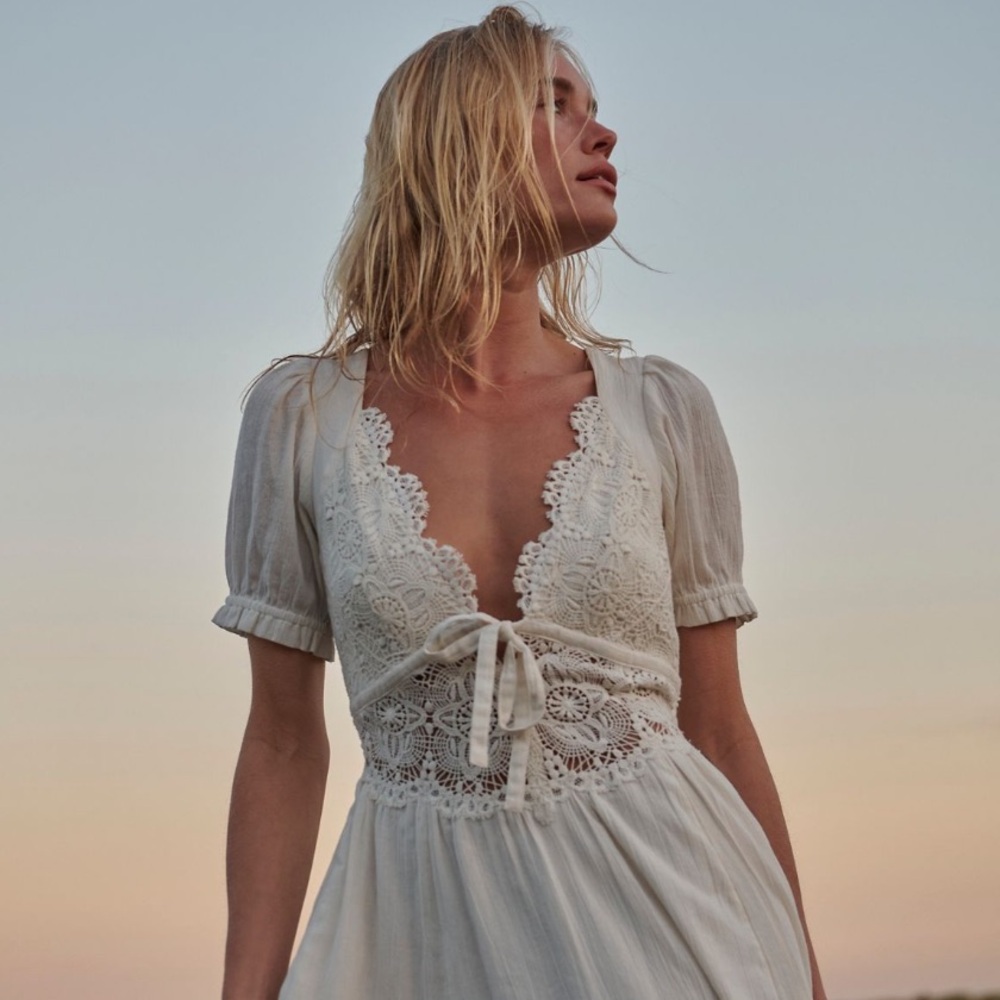 Free People All You Need Is Lace Midi Dress Size M